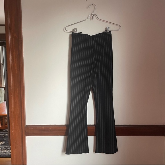 Y2K Black Flared Pinstripe Pants XS - Picture 2 of 5